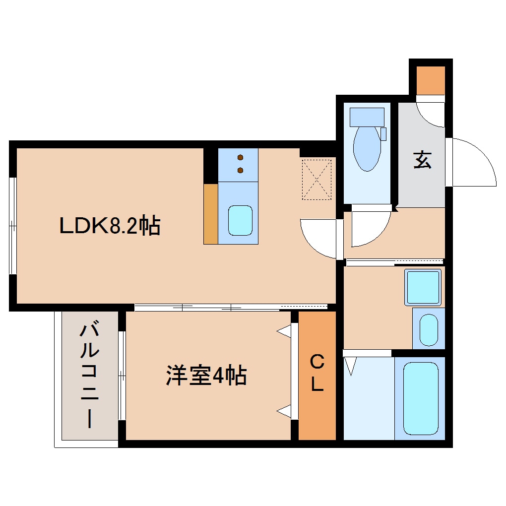 学園前駅 徒歩8分 1階の物件間取画像