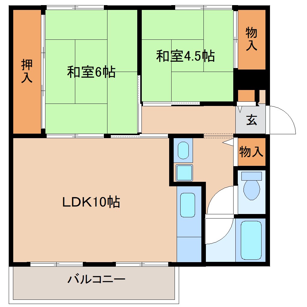 学研奈良登美ケ丘駅 徒歩18分 3階の物件間取画像