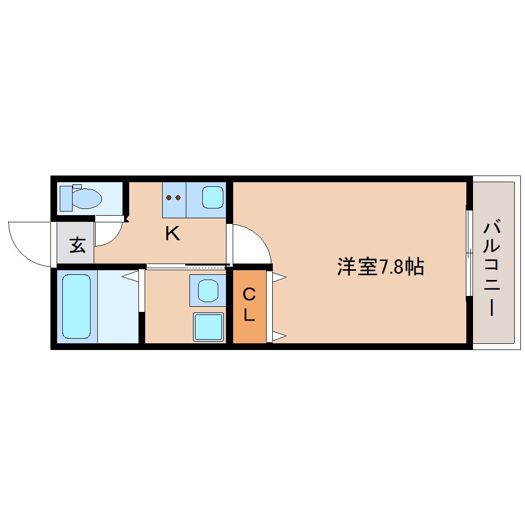 奈良県奈良市富雄北1丁目コーポ 2階の物件間取画像