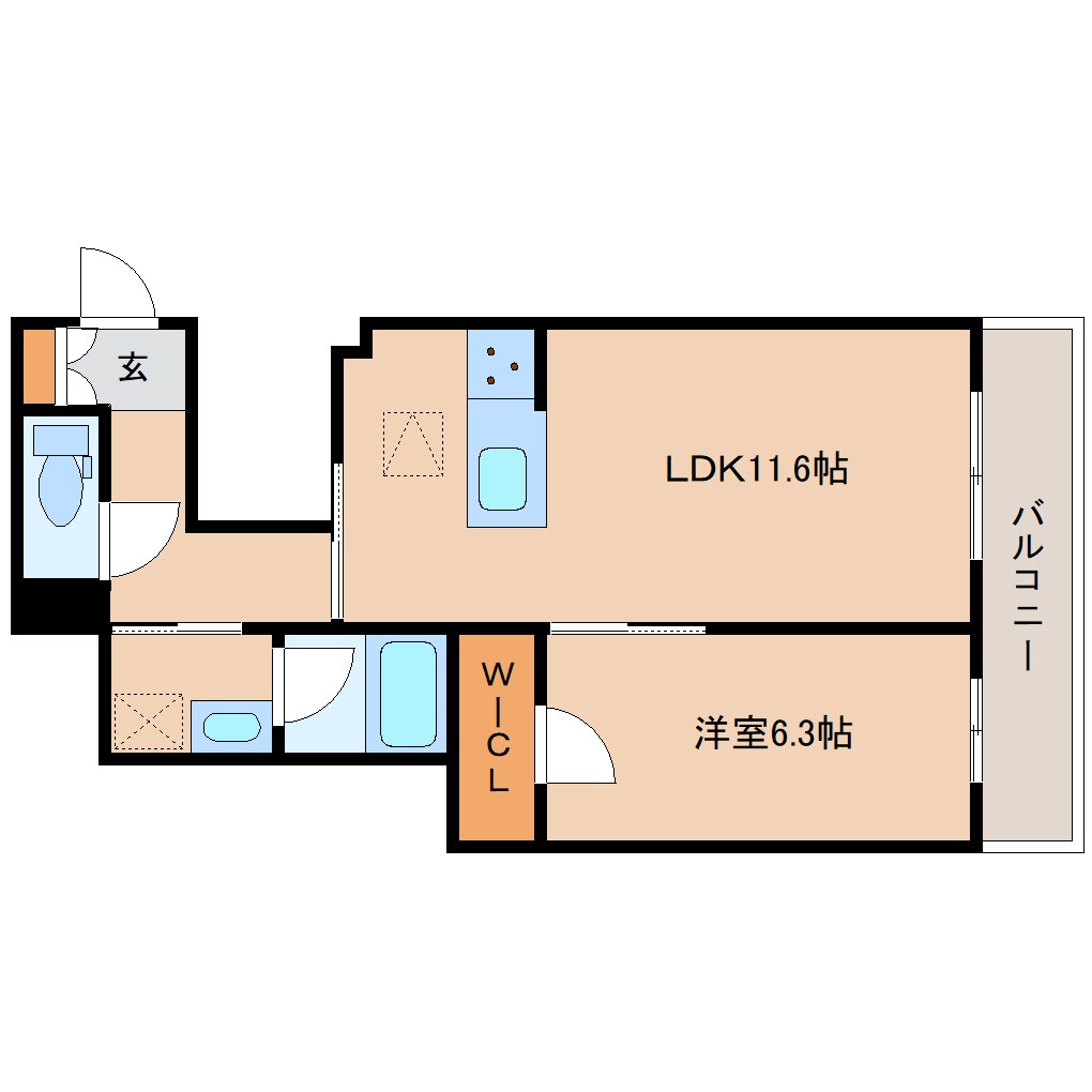 学園前駅 徒歩6分 1階の物件間取画像