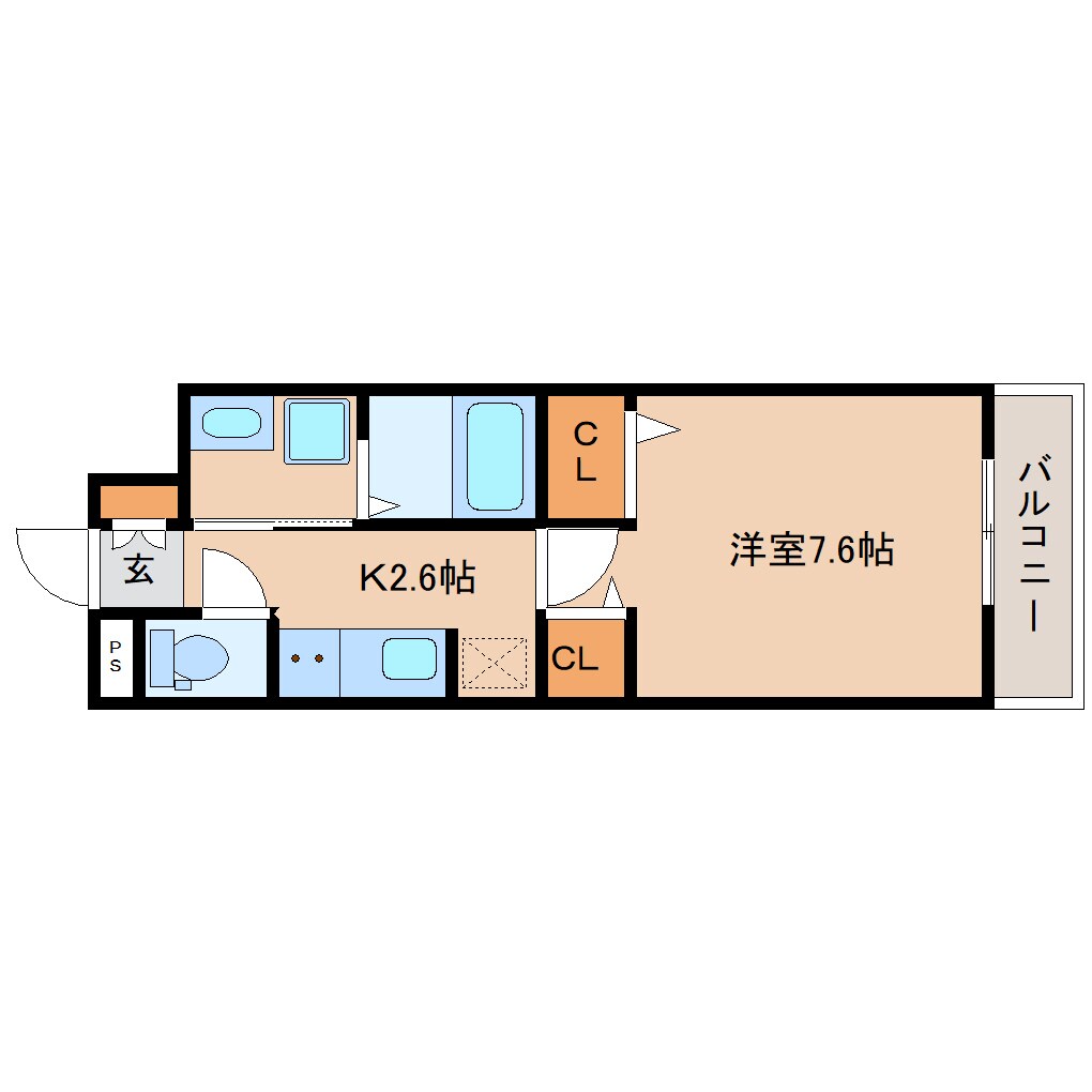 奈良県奈良市学園大和町3丁目コーポ 2階の物件間取画像