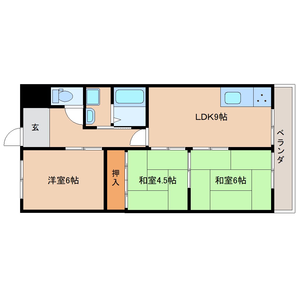 奈良県生駒市俵口町マンション 1階の物件間取画像