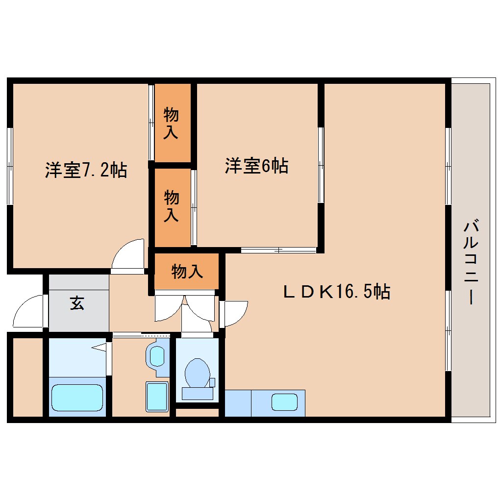 奈良県生駒市俵口町マンション 4階の物件間取画像