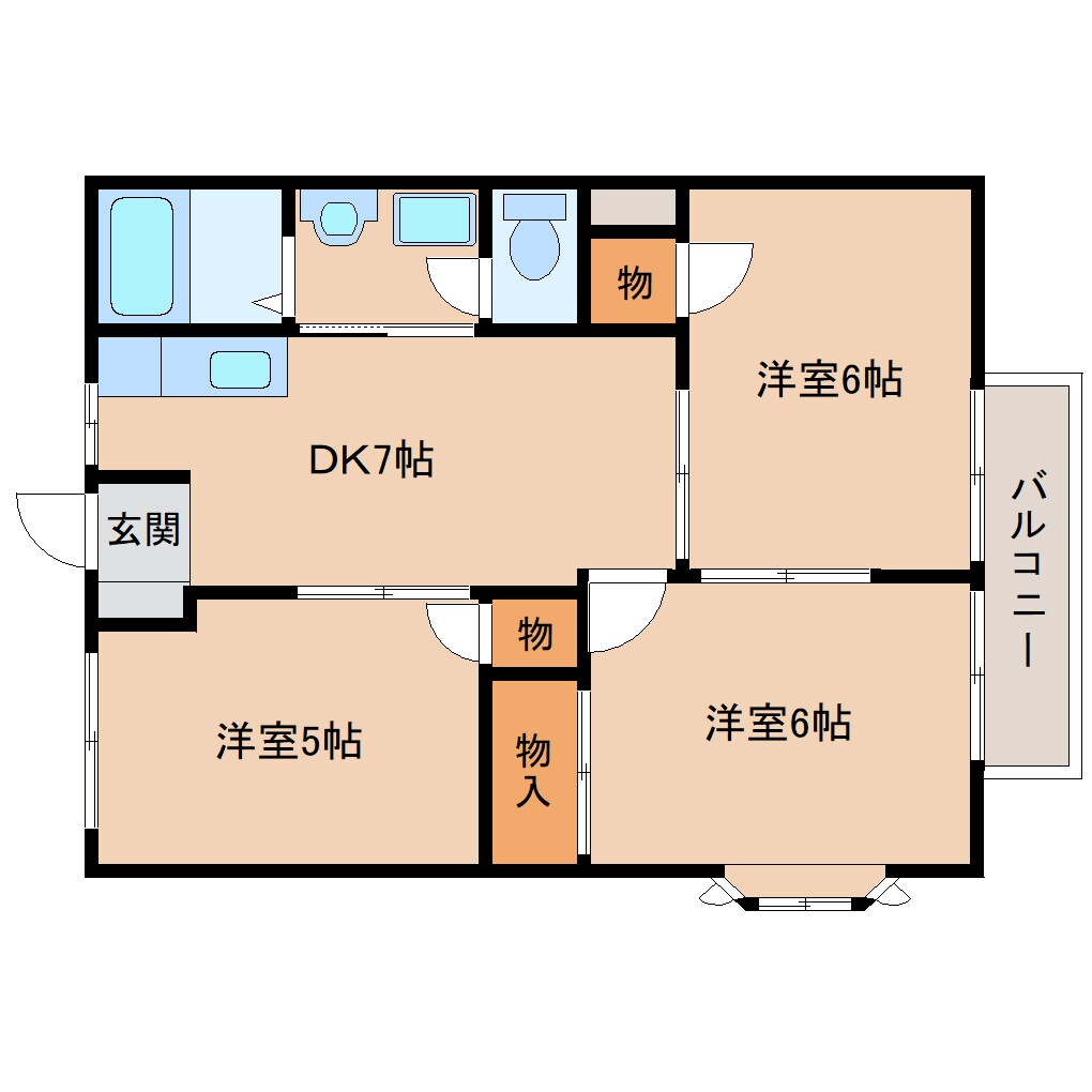 南生駒駅 徒歩4分 2階の物件間取画像