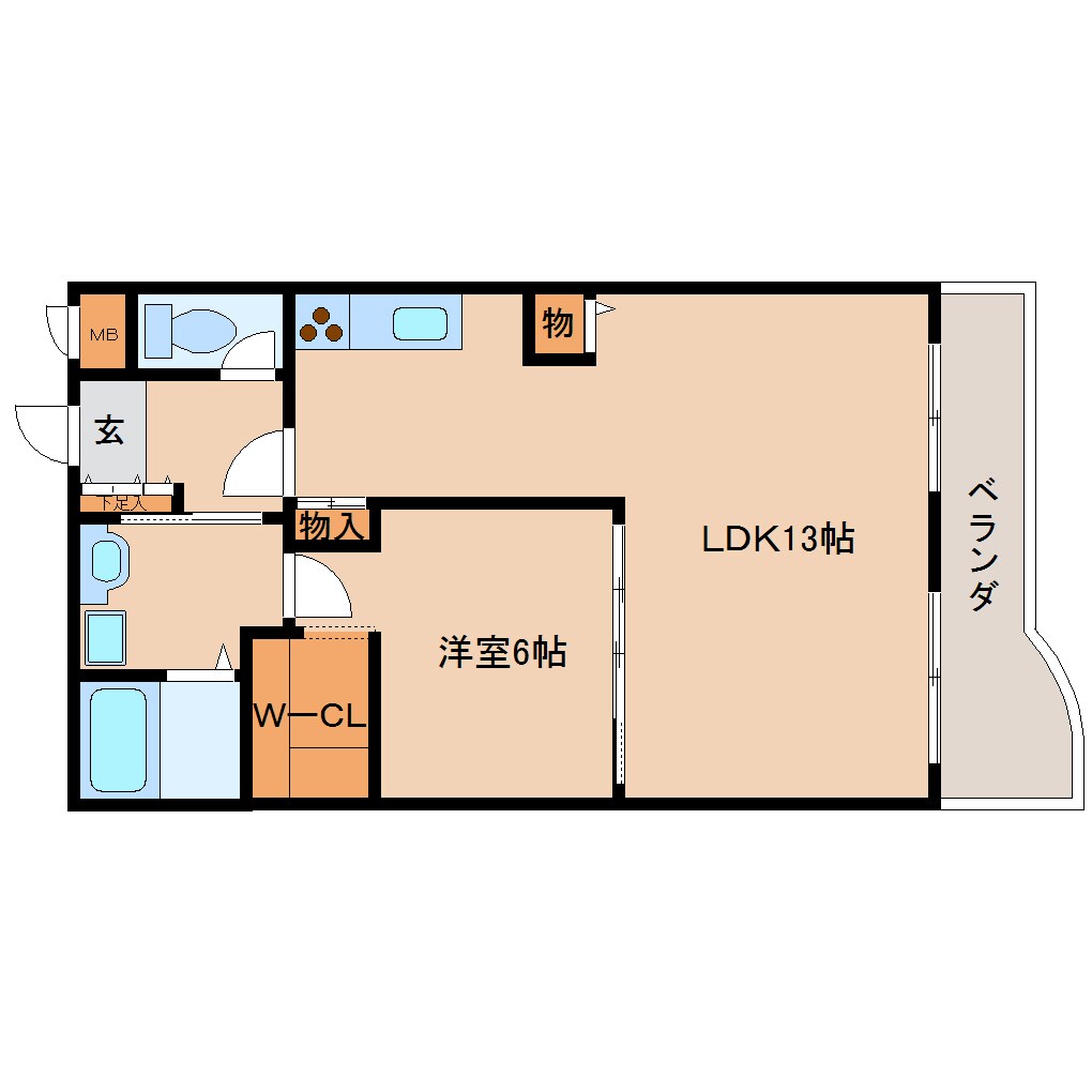 奈良県生駒市東生駒1丁目マンション 7階の物件間取画像