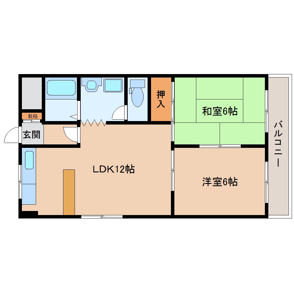 一分駅 徒歩7分 3階の物件間取画像