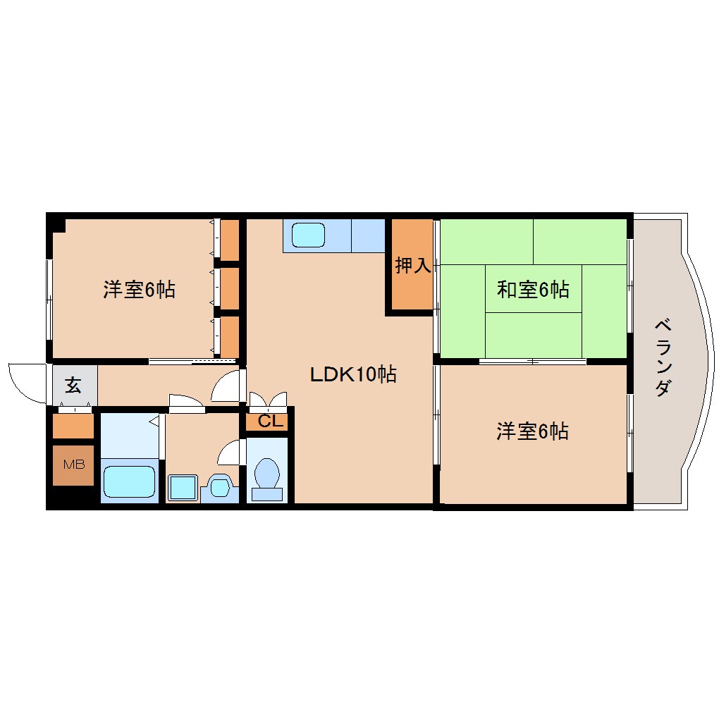 南生駒駅 徒歩10分 4階の物件間取画像