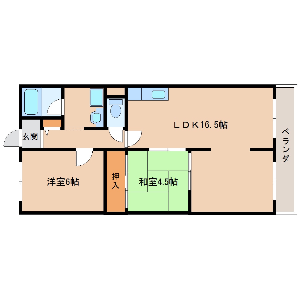 生駒駅 徒歩12分 1階の物件間取画像