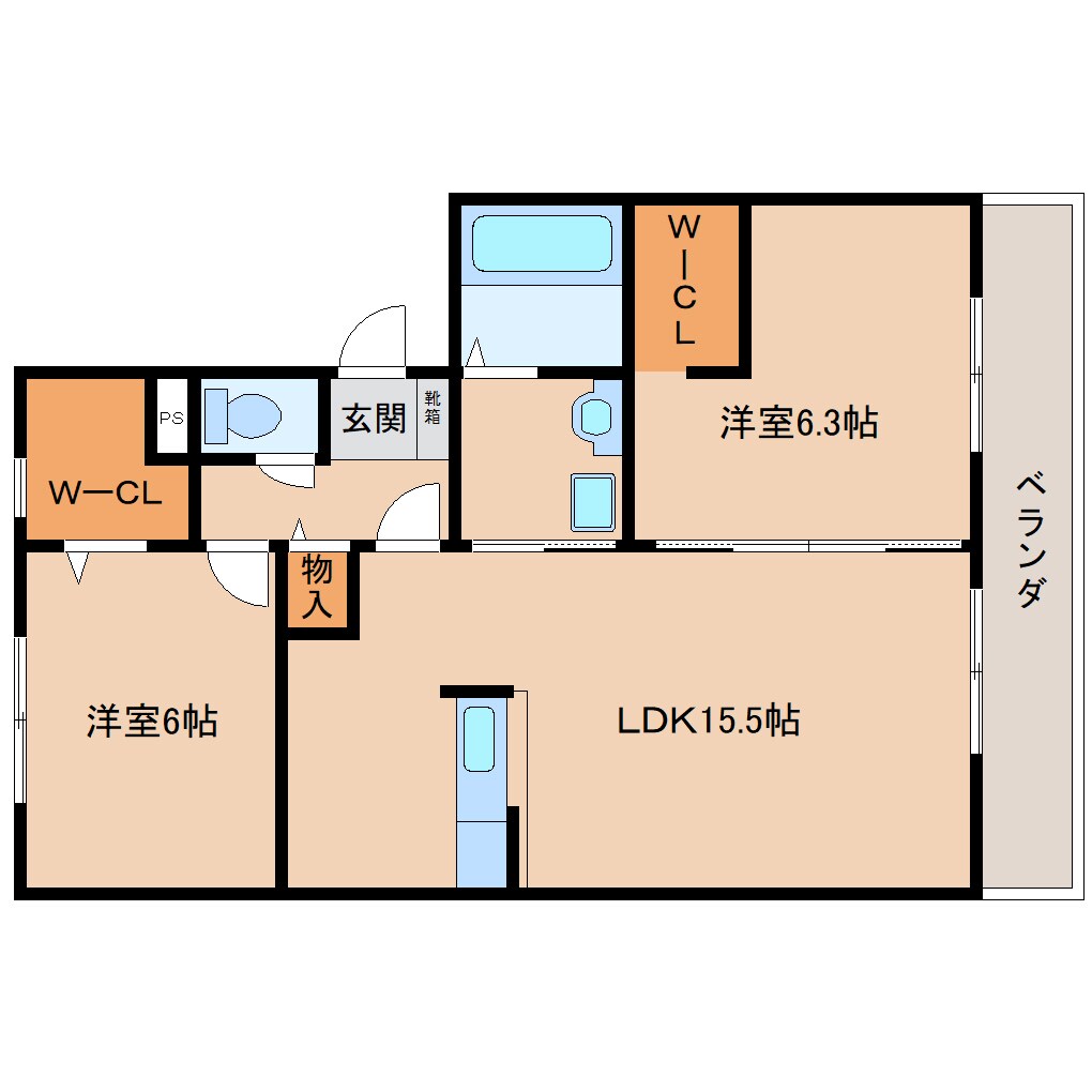 奈良県生駒市小瀬町ハイツ 3階の物件間取画像