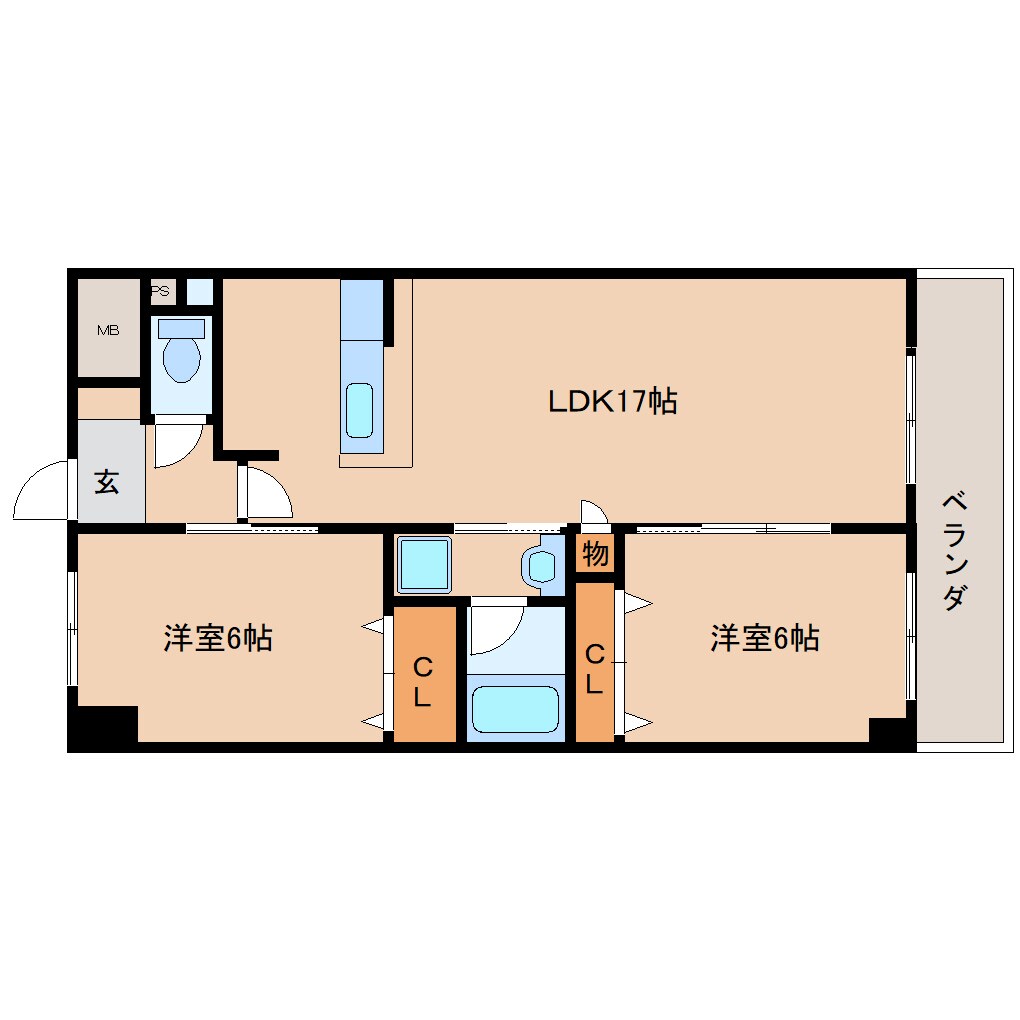 奈良県生駒市俵口町マンション 3階の物件間取画像