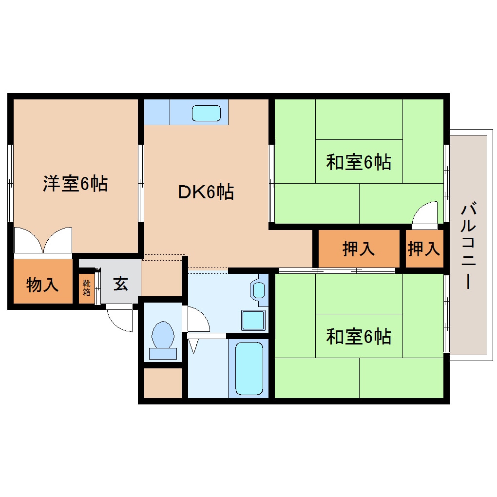 生駒駅 徒歩10分 2階の物件間取画像