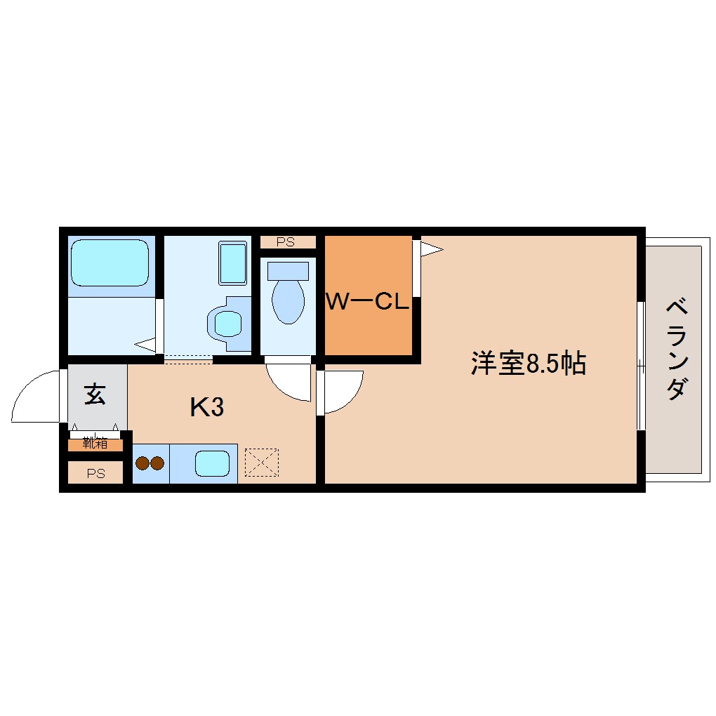 奈良県生駒市東菜畑1丁目ハイツ 1階の物件間取画像