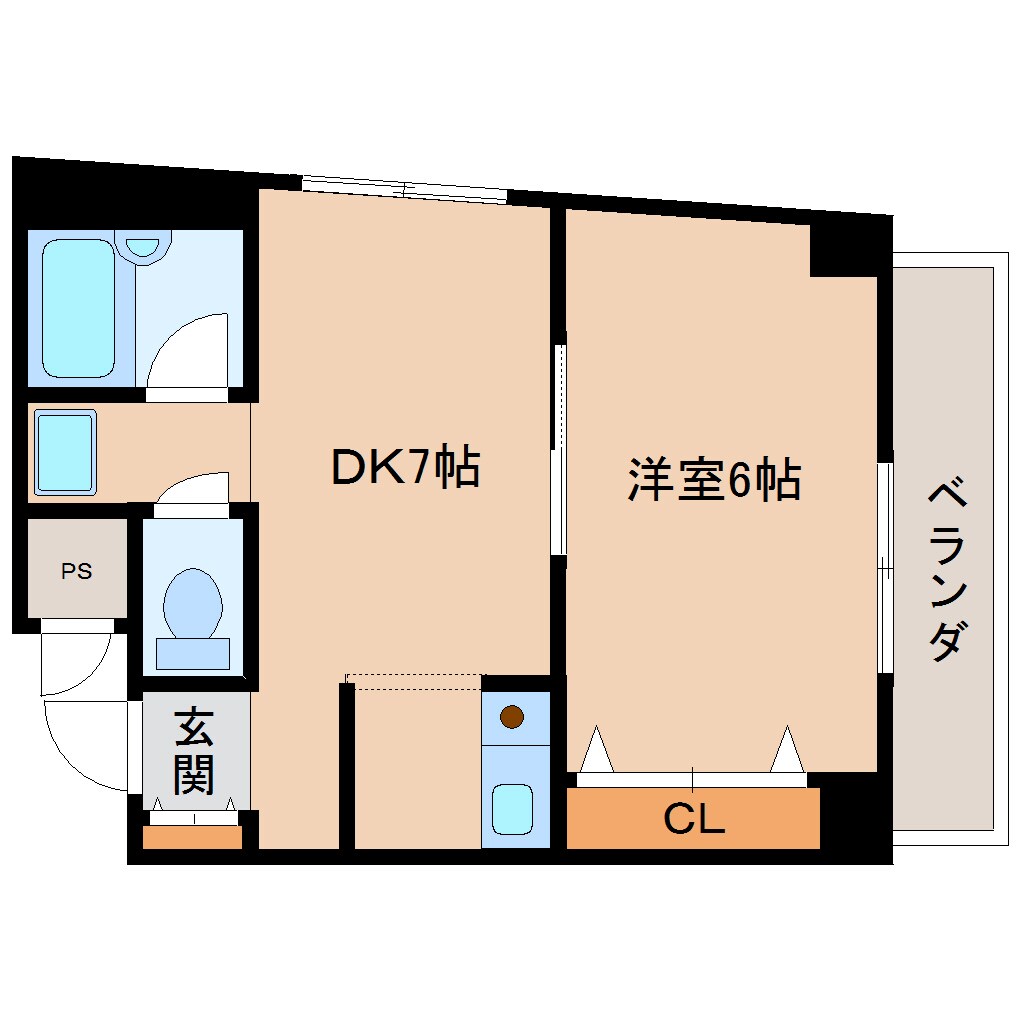 奈良県生駒市谷田町マンション 2階の物件間取画像