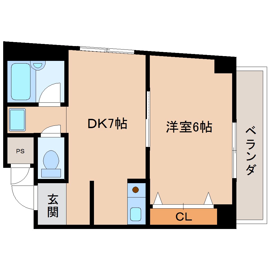奈良県生駒市谷田町マンション 3階の物件間取画像