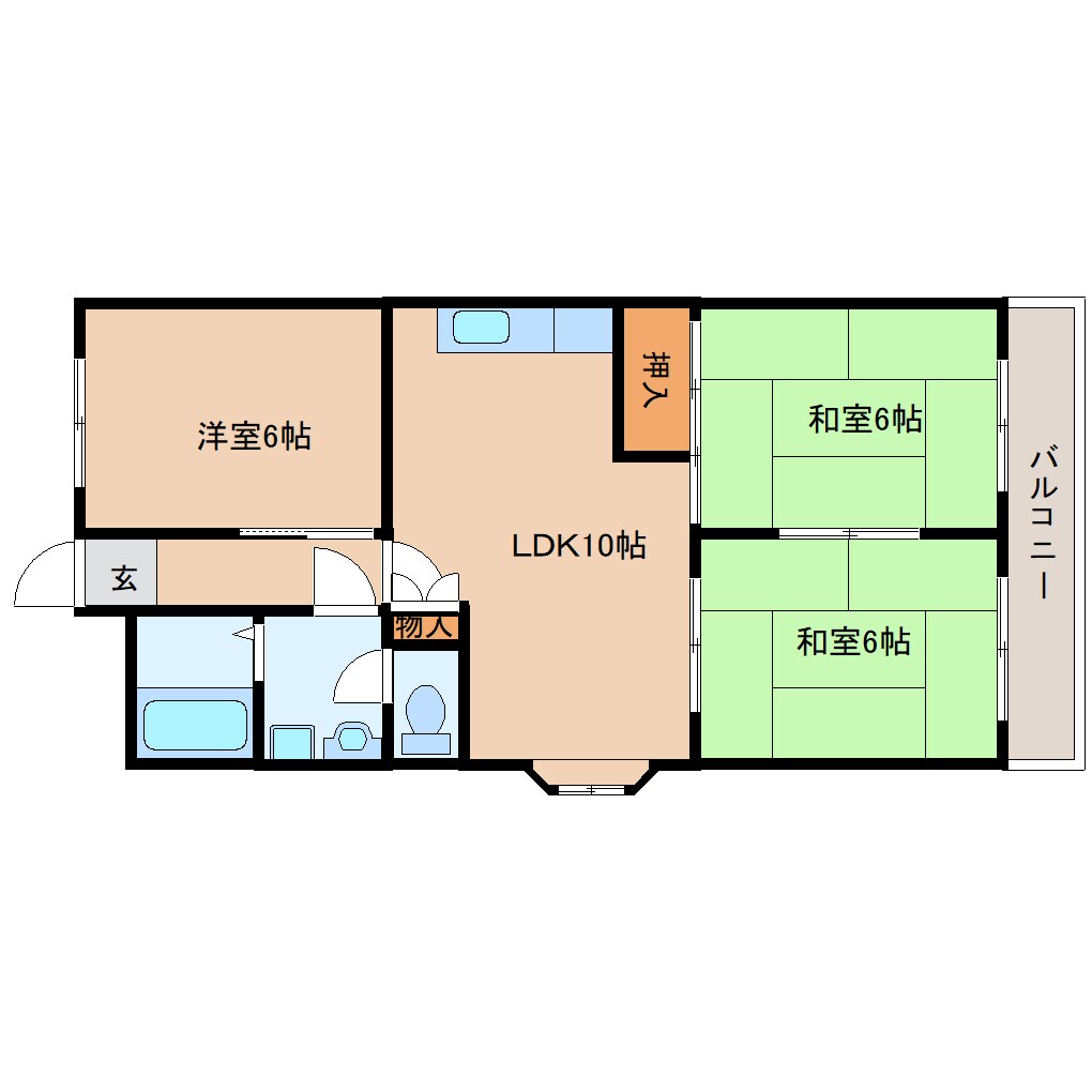 南生駒駅 徒歩6分 1階の物件間取画像