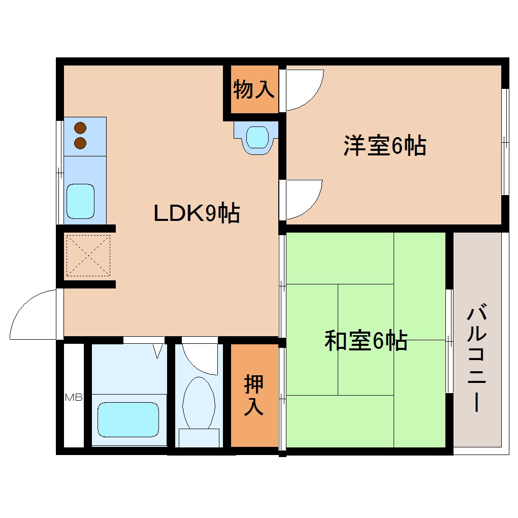 生駒駅 徒歩13分 5階の物件間取画像