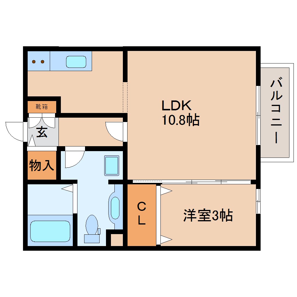 奈良県生駒市東菜畑1丁目ハイツ 2階の物件間取画像