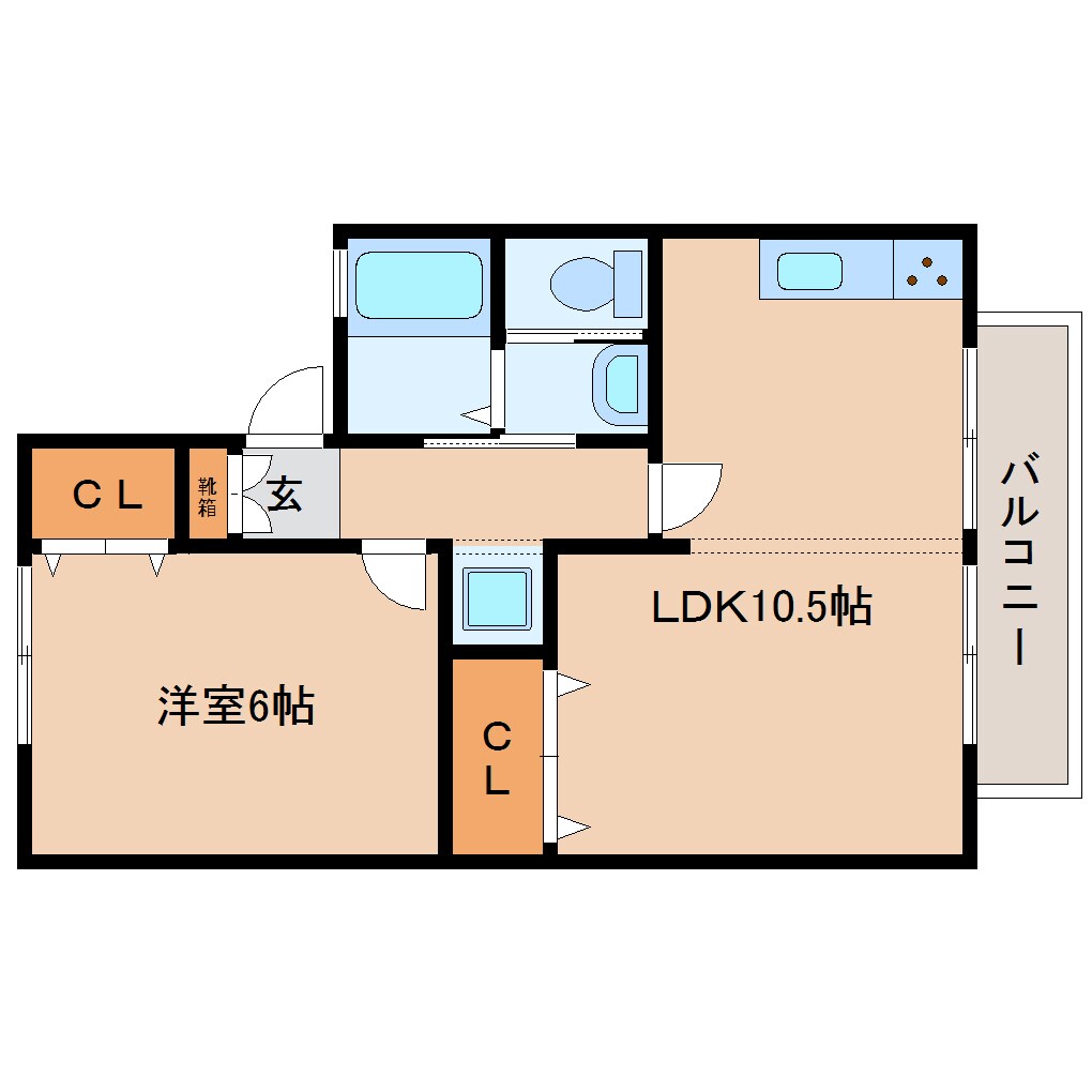 奈良県生駒市小明町ハイツ 2階の物件間取画像
