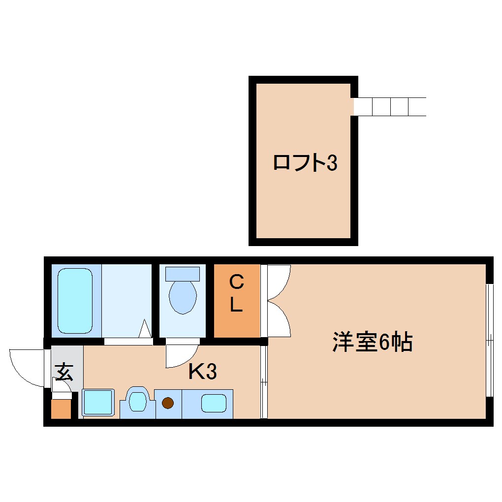 奈良県生駒市東菜畑2丁目コーポ 2階の物件間取画像