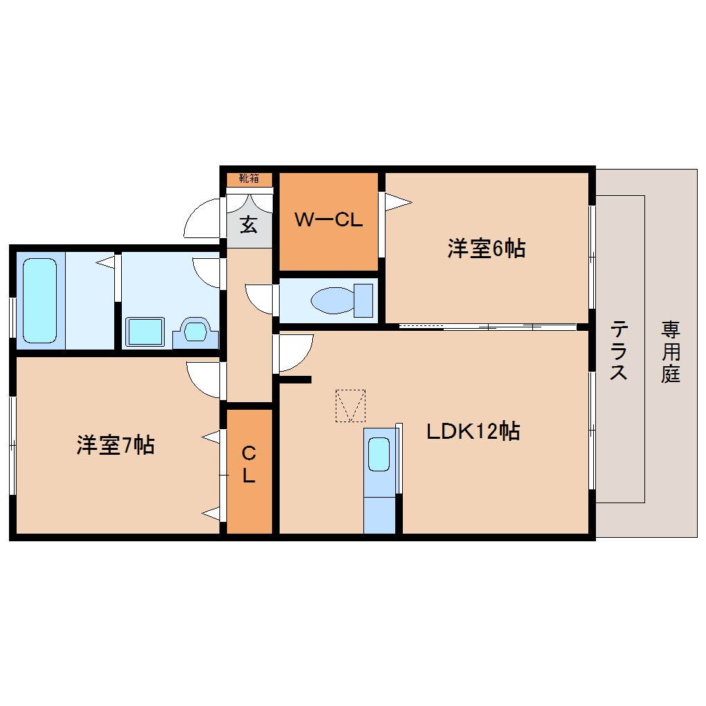 奈良県生駒市小瀬町ハイツ 1階の物件間取画像