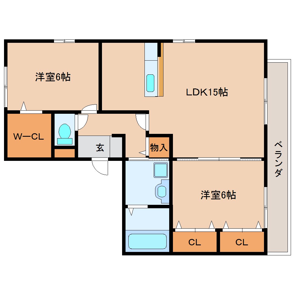 奈良県生駒市小瀬町ハイツ 3階の物件間取画像