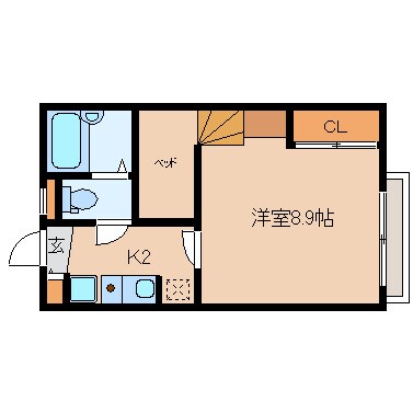 菜畑駅 徒歩6分 1階の物件間取画像