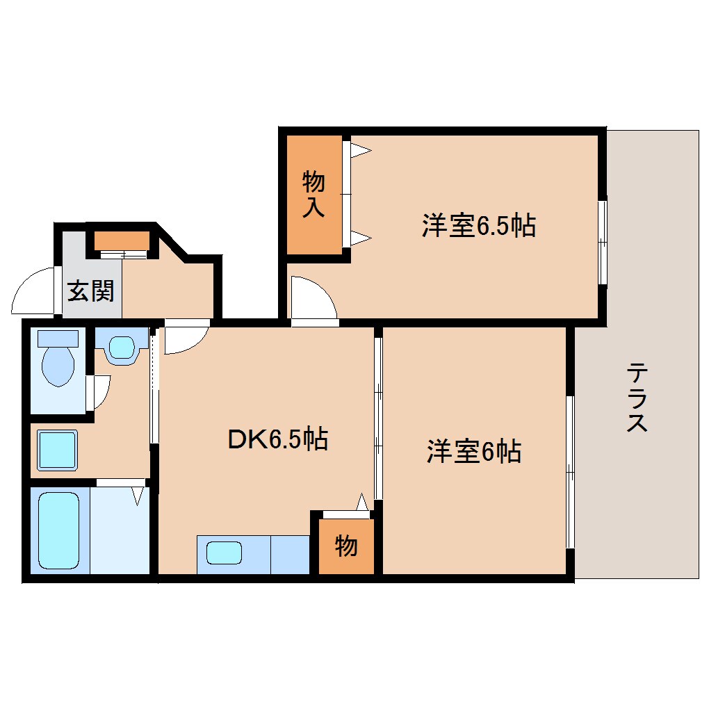 奈良県生駒市あすか野北1丁目コーポ 1階の物件間取画像