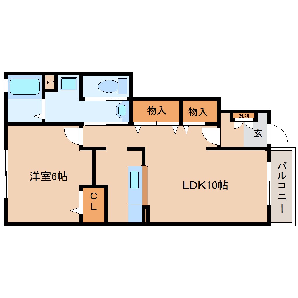 奈良県生駒市小明町コーポ 1階の物件間取画像