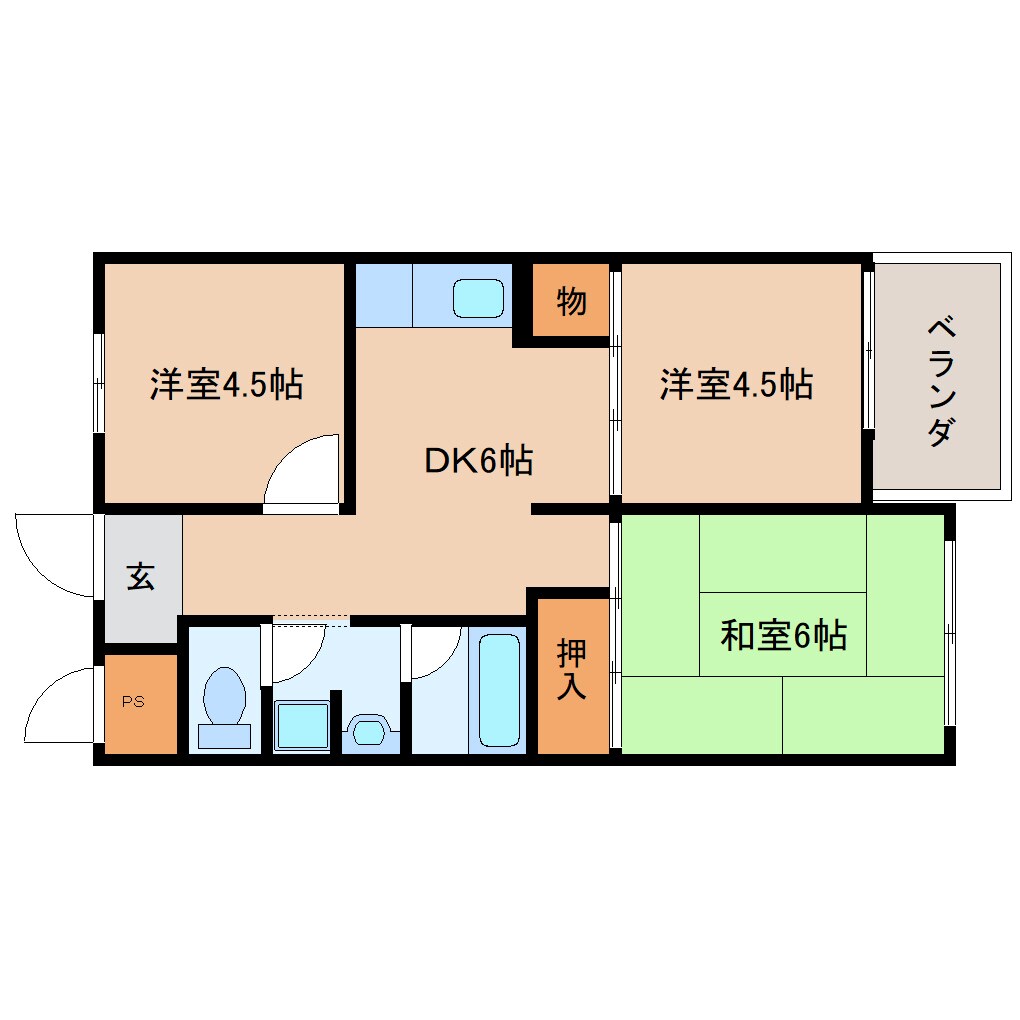 奈良県生駒市俵口町マンション 1階の物件間取画像