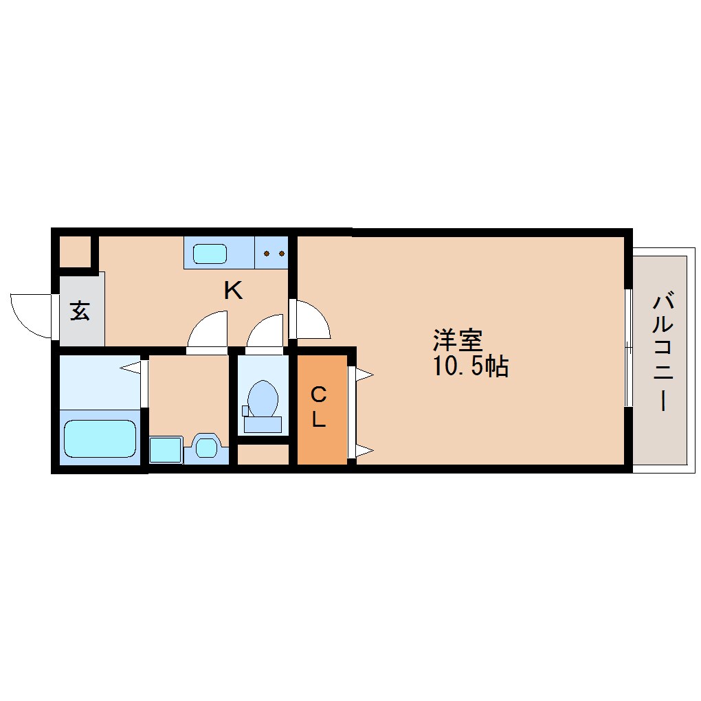奈良県生駒市山崎町コーポ 1階の物件間取画像
