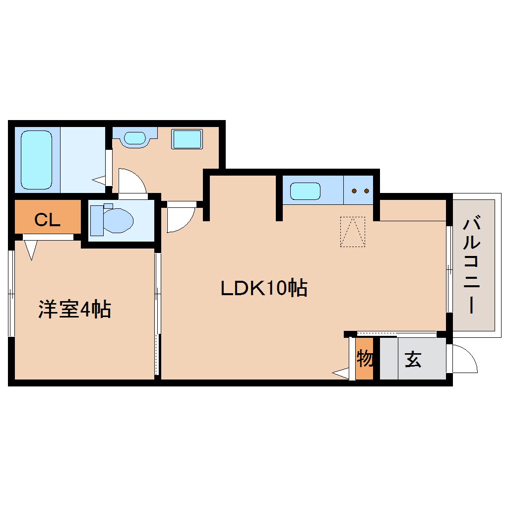 奈良県生駒市東生駒1丁目コーポ 1階の物件間取画像
