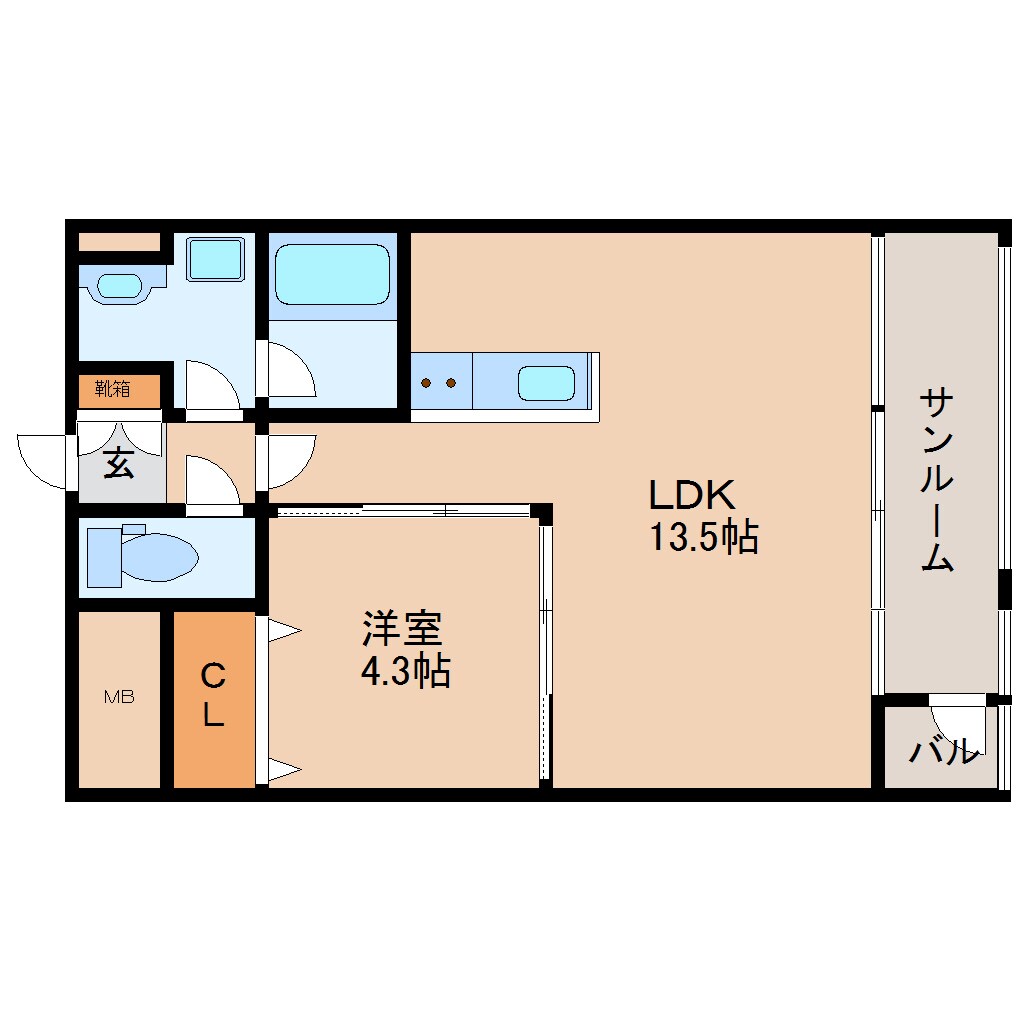 奈良県生駒市本町マンション 4階の物件間取画像
