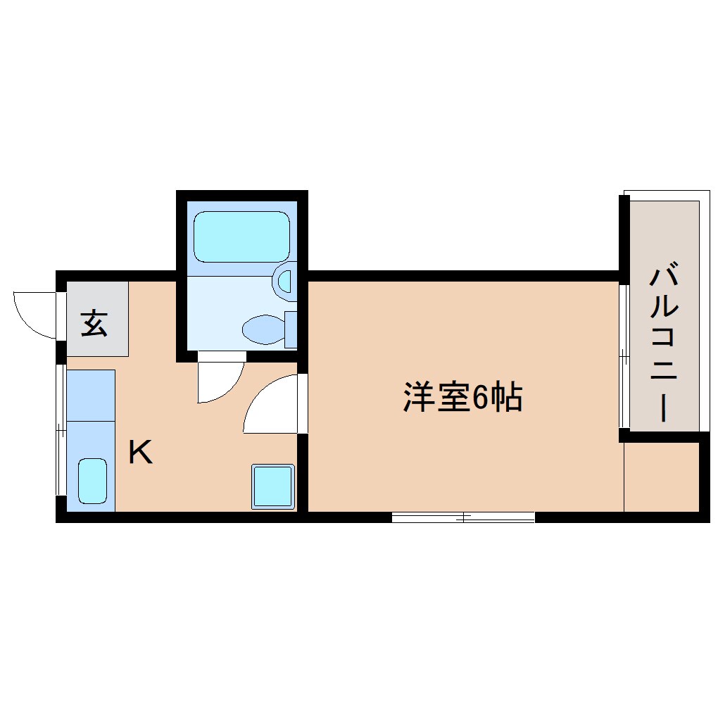 奈良県生駒市本町コーポ 1階の物件間取画像