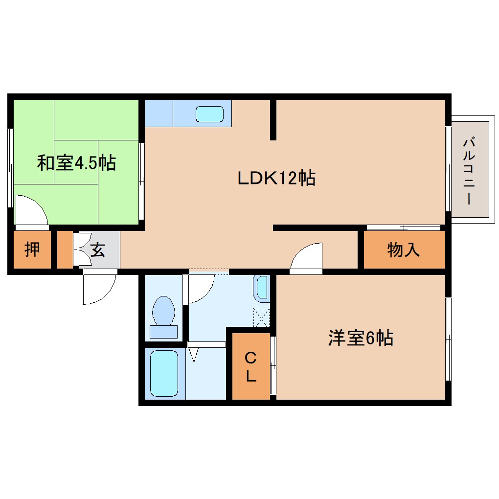 奈良県奈良市水門町ハイツ 1階の物件間取画像