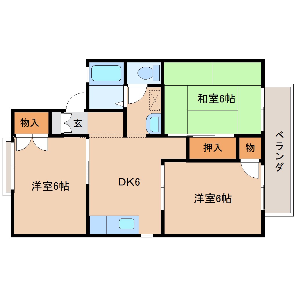 京終駅 徒歩10分 2階の物件間取画像