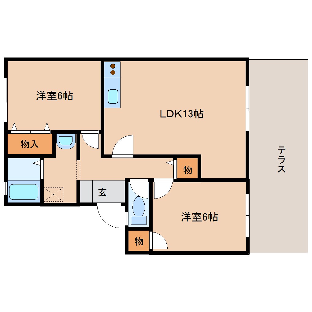 近鉄奈良駅 バス8分  紀寺住宅前下車：停歩8分 1階の物件間取画像