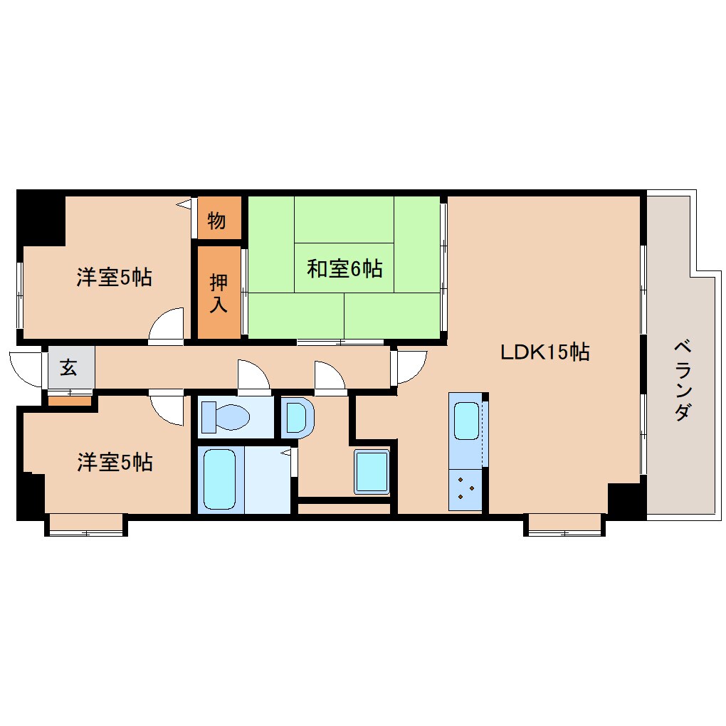 奈良駅 徒歩14分 5階の物件間取画像