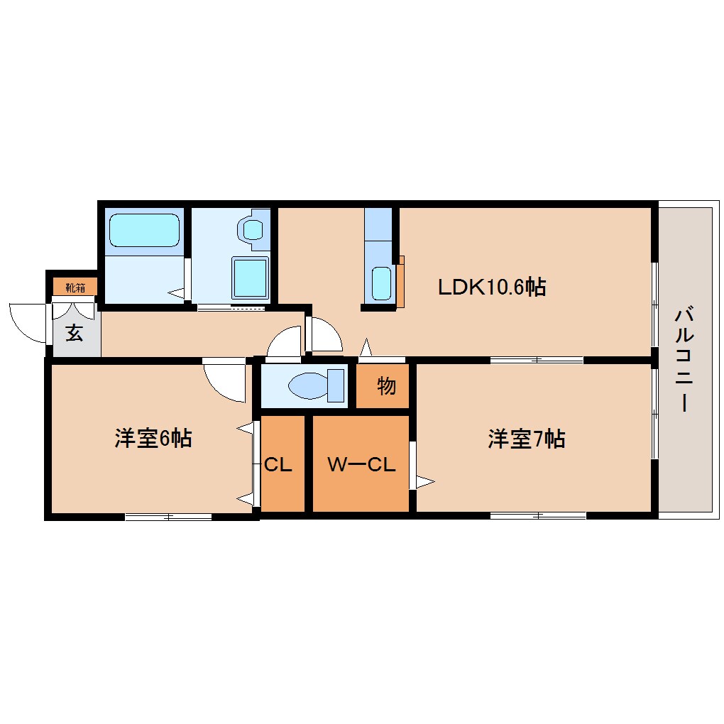 奈良県奈良市三条添川町マンション 2階の物件間取画像