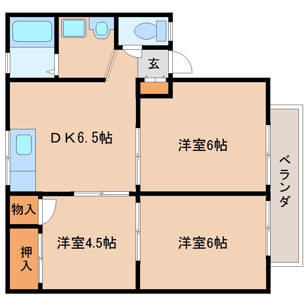 京終駅 徒歩7分 2階の物件間取画像