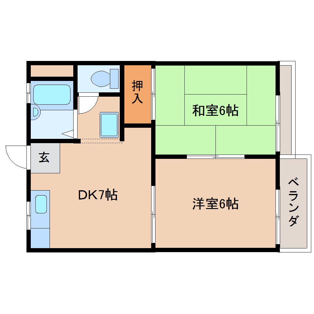 京終駅 徒歩4分 2階の物件間取画像