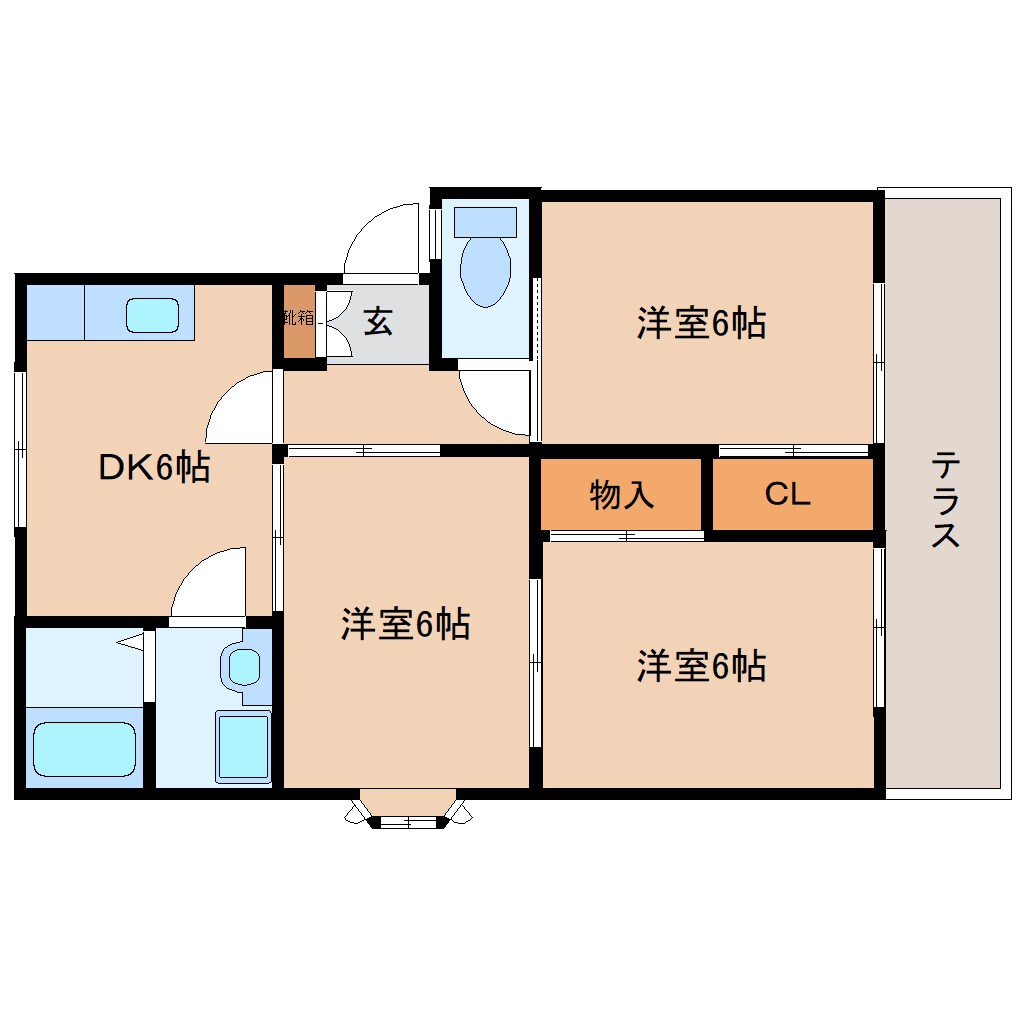 平城山駅 徒歩7分 1階の物件間取画像
