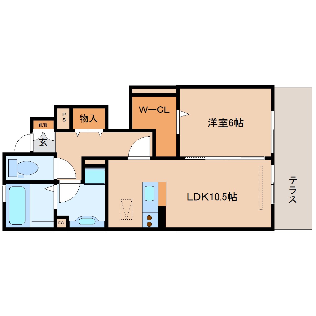 奈良県奈良市神殿町ハイツ 1階の物件間取画像