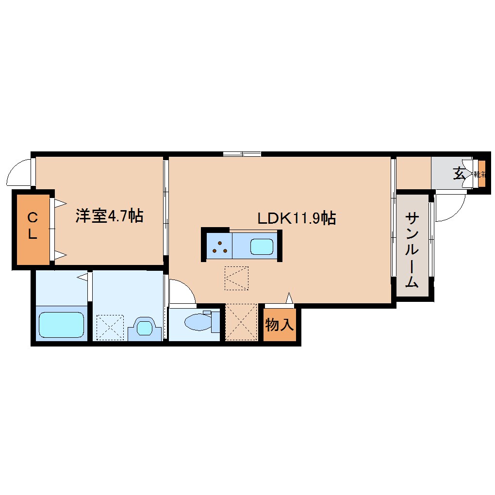 奈良県奈良市大安寺3丁目コーポ 1階の物件間取画像