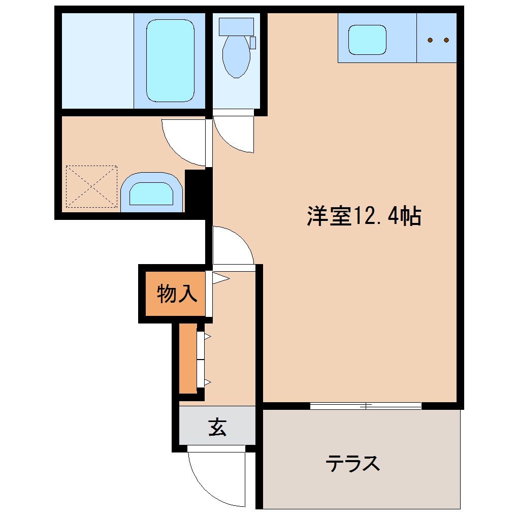 奈良県奈良市北之庄西町1丁目コーポ 1階の物件間取画像