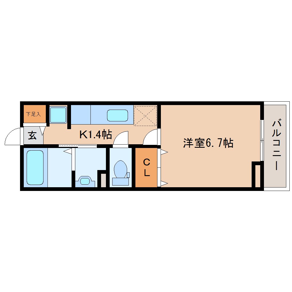 奈良県奈良市杏町コーポ 2階の物件間取画像