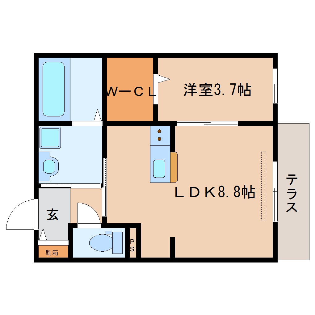 近鉄奈良駅 徒歩9分 1階の物件間取画像