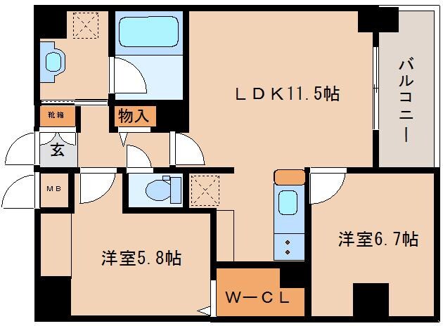 奈良駅 徒歩7分 7階の物件間取画像