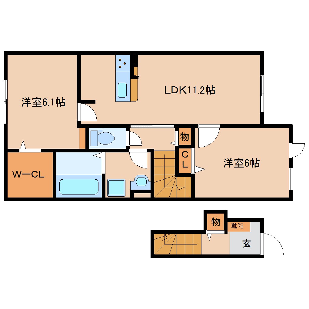 加茂駅 徒歩8分 2階の物件間取画像