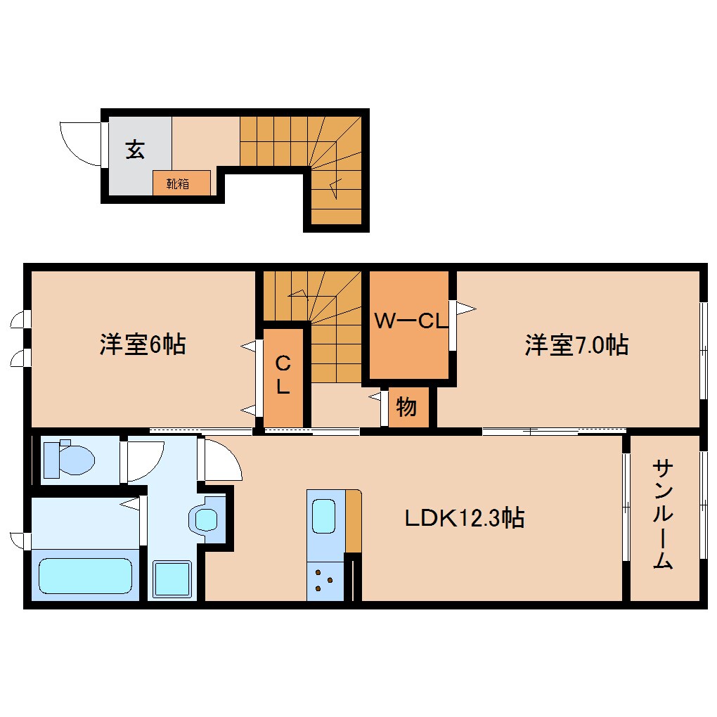 木津駅 徒歩13分 2階の物件間取画像