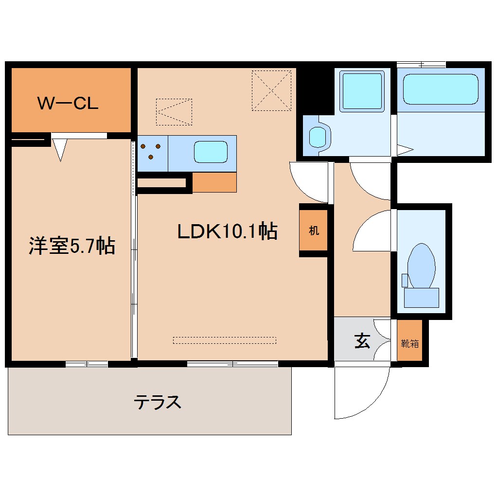 奈良県奈良市北市町ハイツ 1階の物件間取画像